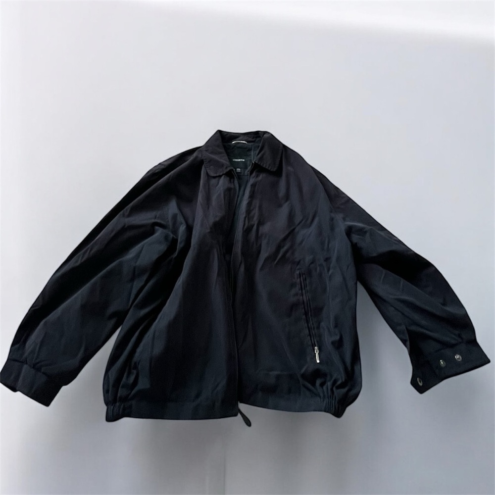 ◼️LONDON FOG: Men’s XXL, black zip-up long sleeve wind breaker w/pockets◼️
